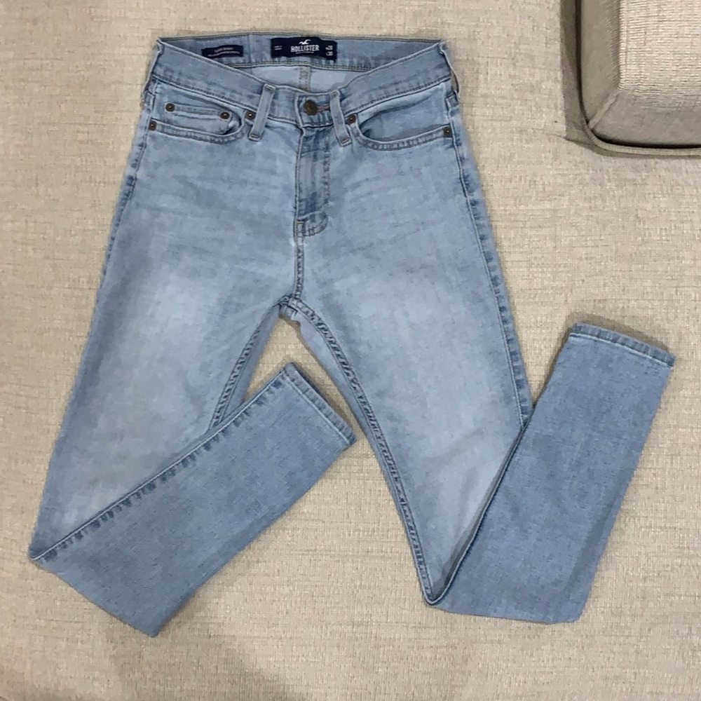 Hollister California Super Skinny Advanced Stretch Mens Light Wash Jeans W28 L30